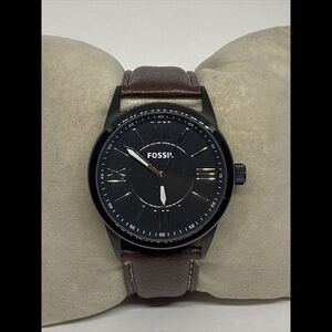 Fossil BQ1135 Men's Brown Leather Analog Dial Quartz Genuine Wrist Watch EY387